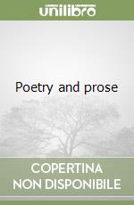 Poetry and prose libro