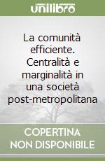 La comunità efficiente. Centralità e marginalità in una società post-metropolitana libro