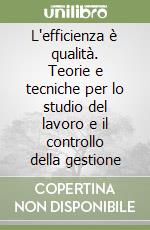 L'efficienza è qualità. Teorie e tecniche per lo studio del lavoro e il controllo della gestione