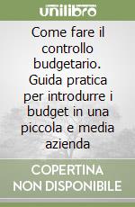 Come fare il controllo budgetario. Guida pratica per introdurre i budget in una piccola e media azienda libro