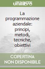 La programmazione aziendale: principi, metodi, tecniche, obiettivi libro