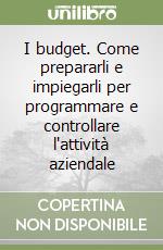 I budget. Come prepararli e impiegarli per programmare e controllare l'attività aziendale libro