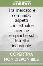 Tra mercato e comunità: aspetti concettuali e ricerche empiriche sul distretto industriale libro