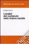 L'analisi del contenuto nella ricerca sociale libro di Losito Gianni