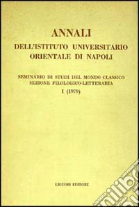 Annali dell'Istituto universitario orientale di Napoli. Vol. 1 libro