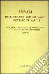 Annali dell'Istituto universitario orientale di Napoli. Vol. 1 libro