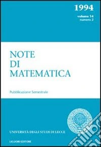 Note di matematica. Vol. 14/2 libro