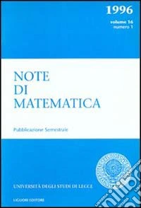 Note di matematica. Vol. 16/1 libro