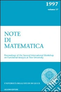 Note di matematica. Vol. 17 libro