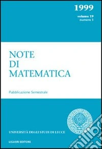 Note di matematica. Vol. 19/1