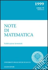 Note di matematica. Vol. 19/2
