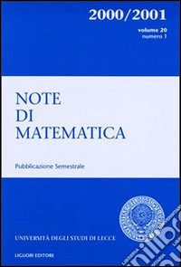 Note di matematica. Vol. 20/1