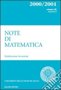 Note di matematica. Vol. 20/2 libro