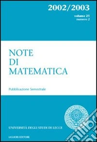 Note di matematica. Vol. 21/2 libro