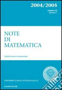 Note di matematica. Vol. 23