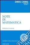 Note di matematica. Vol. 25/1 libro