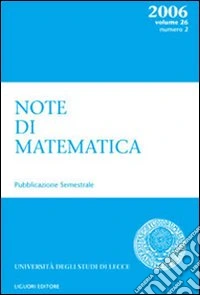 Note di matematica. Vol. 26/2