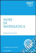 Note di matematica. Vol. 27/1