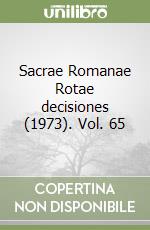 Sacrae Romanae Rotae decisiones (1973). Vol. 65 libro