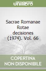 Sacrae Romanae Rotae decisiones (1974). Vol. 66 libro