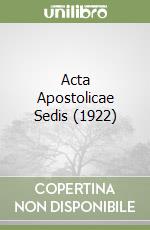 Acta Apostolicae Sedis (1922) libro