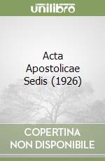 Acta Apostolicae Sedis (1926) libro