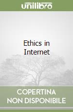 Ethics in Internet libro