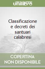 Classificazione e decreti dei santuari calabresi libro