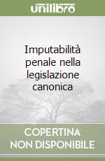 Imputabilità penale nella legislazione canonica libro