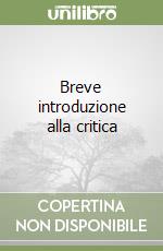 Breve introduzione alla critica libro