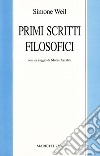 Primi scritti filosofici libro