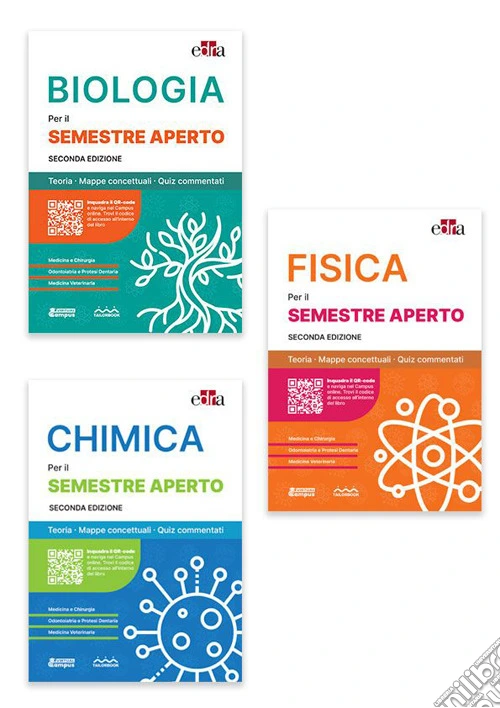 Biologia per il semestre filtro. Teoria, mappe concettuali, quiz commentati-Chimica per il semestre filtro. Teoria, mappe concettuali, quiz commentati-Fisica per il semestre filtro. Teoria, mappe concettuali, quiz commentati
