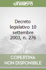 Decreto legislativo 10 settembre 2003, n. 276 libro