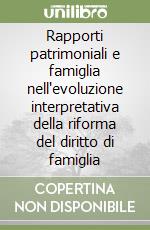 Rapporti patrimoniali e famiglia nell'evoluzione interpretativa della riforma del diritto di famiglia libro