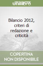 Bilancio 2012, criteri di redazione e criticità libro