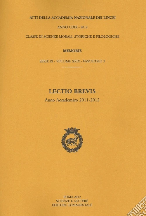Lectio brevis (anno accademico 2012)