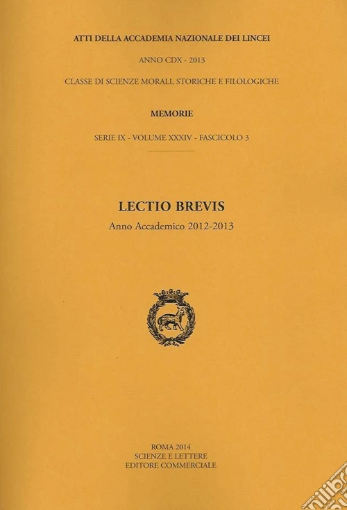 Lectio brevis (anno accademico 2012-2013)