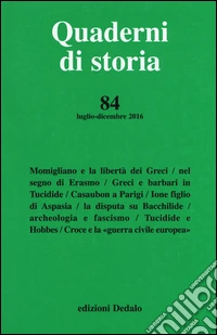 Quaderni di storia (2016). Vol. 84 libro