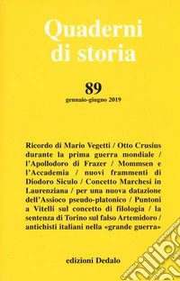 Quaderni di storia (2019). Vol. 89 libro