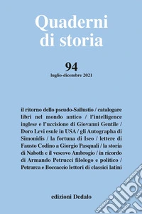 Quaderni di storia (2021). Vol. 94 libro