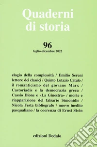 Quaderni di storia (2022). Vol. 96 libro