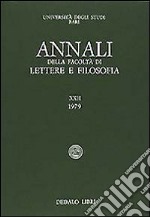 Annali della facoltà lettere e filosofia Università di Bari. Vol. 12 libro