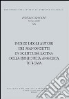 Indice degli autori dei manoscritti in scrittura latina della biblioteca Angelica di Roma libro