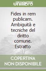 Fides in rem publicam. Ambiguità e tecniche del diritto comune. Estratto libro