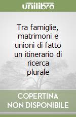 Tra famiglie, matrimoni e unioni di fatto un itinerario di ricerca plurale libro