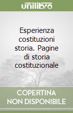 Esperienza costituzioni storia. Pagine di storia costituzionale libro