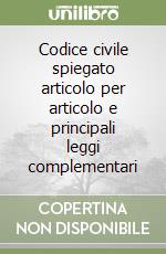 Codice civile spiegato articolo per articolo e principali leggi complementari libro