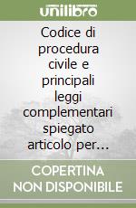 Codice di procedura civile e principali leggi complementari spiegato articolo per articolo con le formule dei principali atti libro