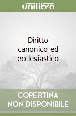 Diritto canonico ed ecclesiastico libro