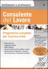 Consulente del lavoro. Programma completo per la prova orale libro